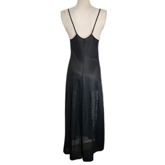 Circle III New York Slip Gown Lace Paneled Front Vibtage Black Size S - Picture 10 of 14